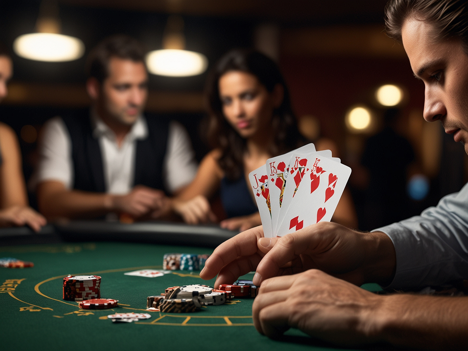 Croupier en direct sur une table de roulette